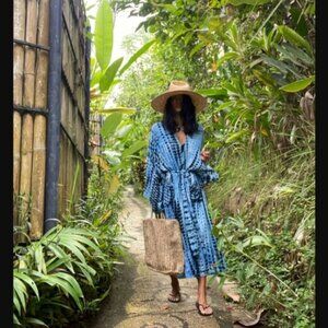 Kimono Bohemian Beach Cardigan Coverup with Tie Belt NEW